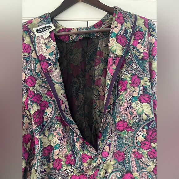 80s Vintage Jo Hanna York by Joan Davis Floral Print Blouse Sz. M/L - Picture 8 of 10